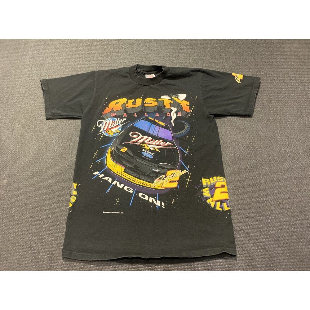 Vintage Rusty Wallace NASCAR Winston Cup‎ All Over Print AOP Shirt Mens Sz M USA